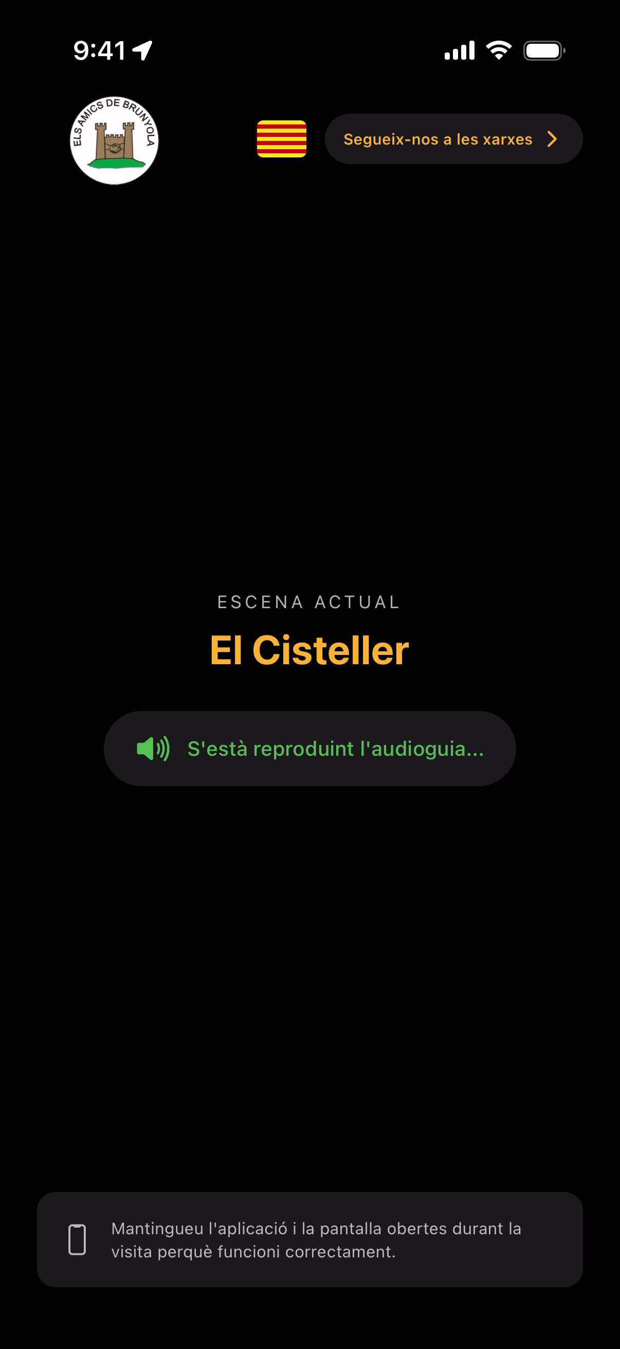 Captura de la pantalla de l’audioguia